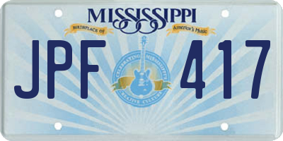 MS license plate JPF417