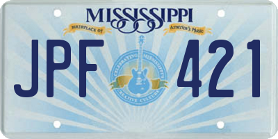 MS license plate JPF421