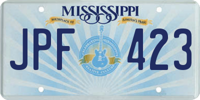 MS license plate JPF423
