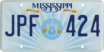 MS license plate JPF424