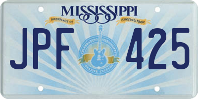 MS license plate JPF425