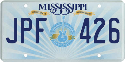 MS license plate JPF426