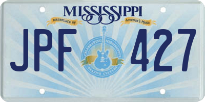 MS license plate JPF427