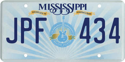 MS license plate JPF434