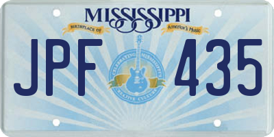 MS license plate JPF435