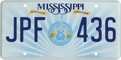 MS license plate JPF436