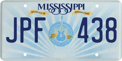 MS license plate JPF438