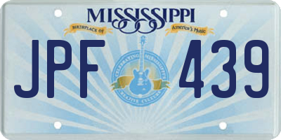 MS license plate JPF439