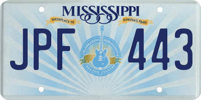MS license plate JPF443