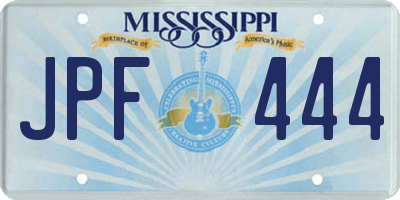 MS license plate JPF444