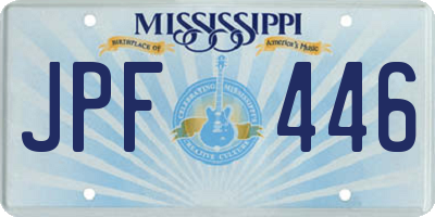MS license plate JPF446
