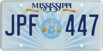 MS license plate JPF447