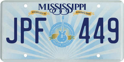 MS license plate JPF449