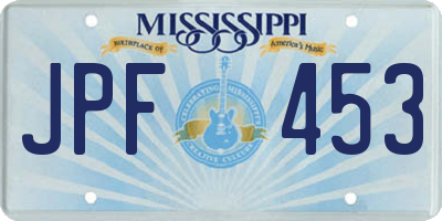 MS license plate JPF453