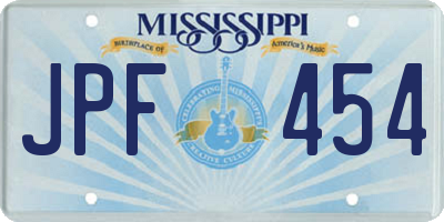 MS license plate JPF454