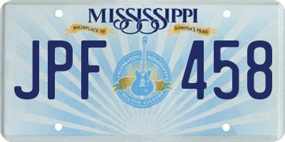 MS license plate JPF458