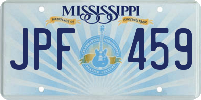 MS license plate JPF459