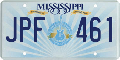 MS license plate JPF461
