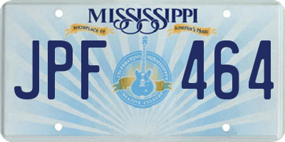MS license plate JPF464