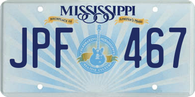 MS license plate JPF467