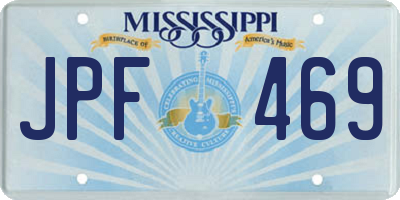 MS license plate JPF469