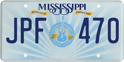 MS license plate JPF470