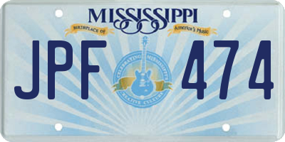 MS license plate JPF474