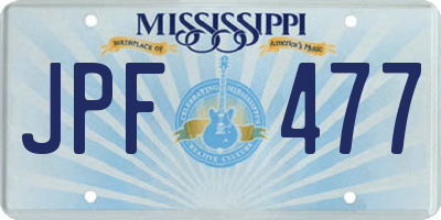 MS license plate JPF477