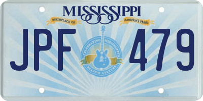 MS license plate JPF479