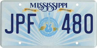 MS license plate JPF480