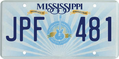 MS license plate JPF481