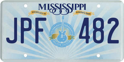 MS license plate JPF482
