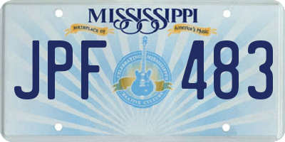 MS license plate JPF483