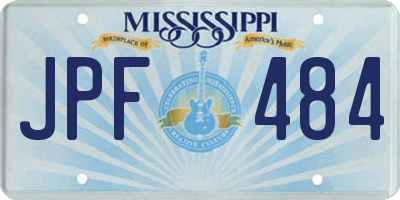 MS license plate JPF484