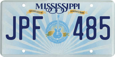 MS license plate JPF485