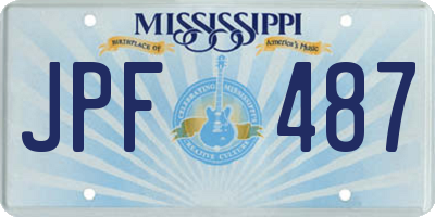 MS license plate JPF487