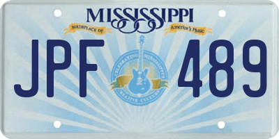 MS license plate JPF489