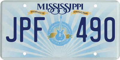 MS license plate JPF490