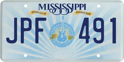 MS license plate JPF491
