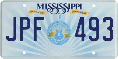MS license plate JPF493