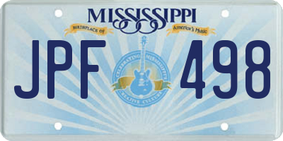 MS license plate JPF498