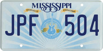 MS license plate JPF504
