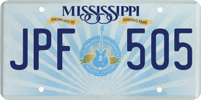 MS license plate JPF505