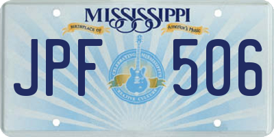 MS license plate JPF506