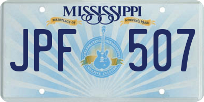 MS license plate JPF507