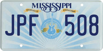 MS license plate JPF508