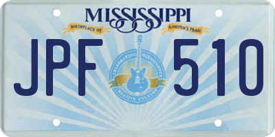MS license plate JPF510