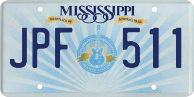 MS license plate JPF511