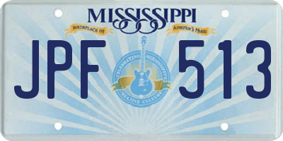 MS license plate JPF513