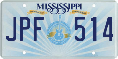 MS license plate JPF514